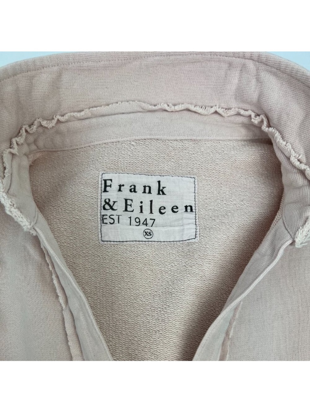 FRANK & EILEEN Patrick Popover Henley Sweatshirt in Light Pink / Vintage Rose XS - Picture 13 of 13